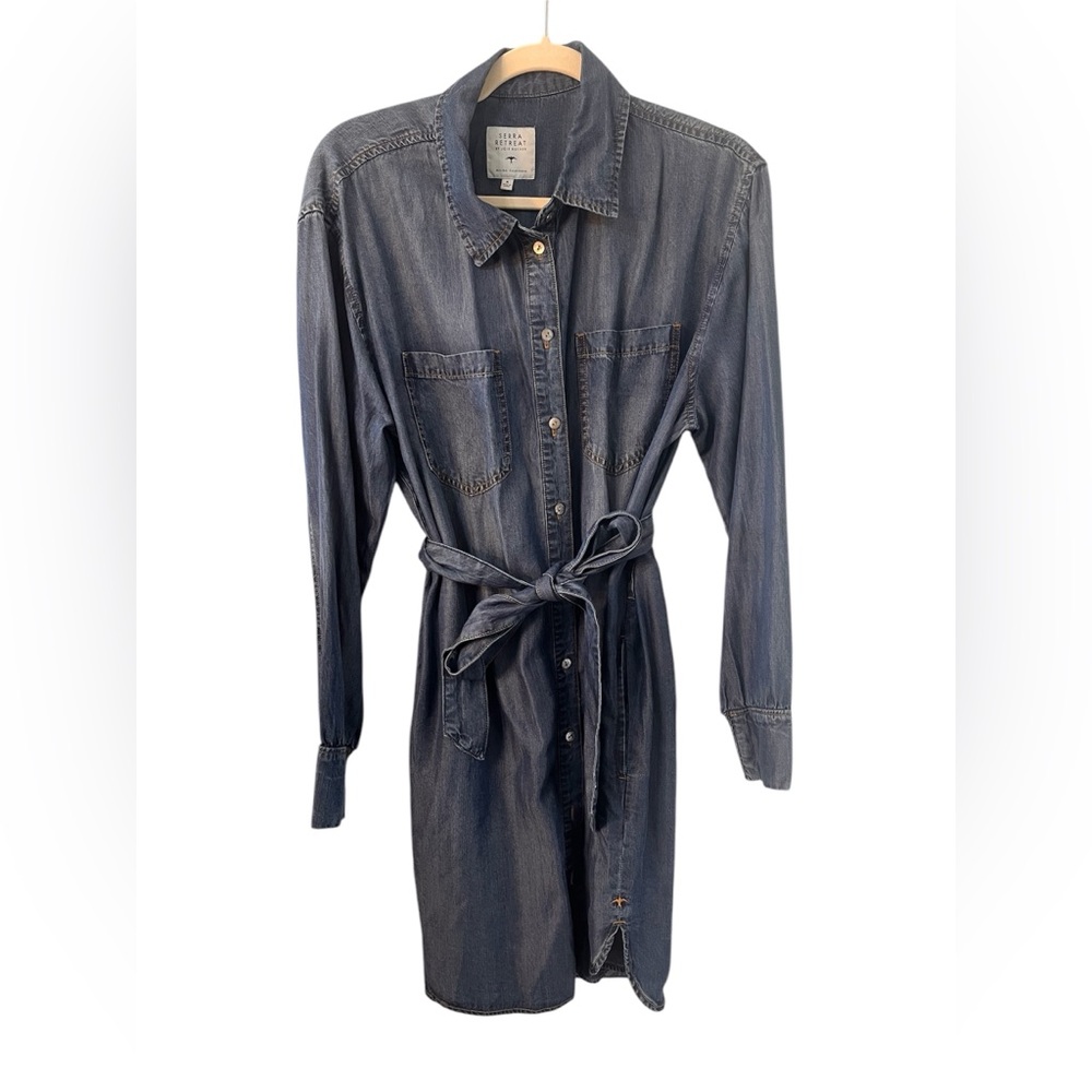 NWOT Serra Retreat by Joie Rucker Denim Shirt Dress with Belt Size M